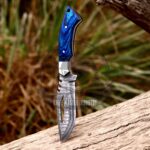 Premium Damascus Steel Hunting Fixed Blade Knife – HAND CRAFTED KNIFE - Pakka Wood Handle with Wirecut Design | Razor-Sharp, Full Tang, Outdoor & Survival Knife